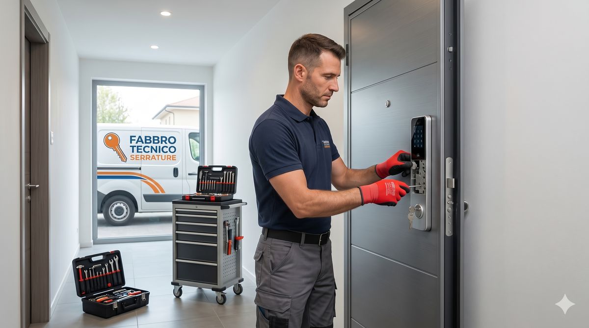 Fabbro al lavoro ad Alpignano